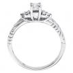 14K White Gold .34 Ct Diamond Satin QPid Bridal Ring Set