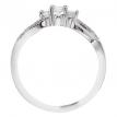 14K White Gold Qpid Bridal .25 Ct Diamond Bypass Ring Set