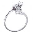 14K White Gold Qpid Bridal .46 Ct Diamond Ring Set