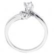 14K White Gold Qpid Heart .24 Ct Diamond Bridal Ring Set