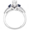 14K White Gold Qpid .50 Ct Diamond and Sapphire Bridal Ring Set