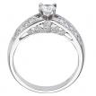 14K White Gold Qpid .76 Ct Diamond Bridal Crown Ring Set