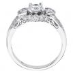 14K White Gold Qpid .66 Ct Diamond Bridal Crown Ring Set