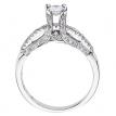14K White Gold Qpid .66 Ct Diamond High Top Bridal Ring Set
