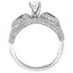 14K White Gold Qpid .89 Ct Diamond and Pear Sapphire Bridal Ring Set