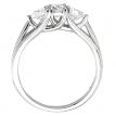 14K White Gold Qpid 1.5 Ct Diamond Three Stone Bridal Ring Set