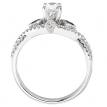 14K White Gold Qpid .65 Ct Diamond and Sapphire Bridal Ring Set