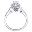 14K White Gold Qpid .71 Ct Diamond Halo Bridal Ring Set