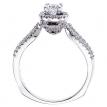 14K White Gold Qpid .86 Ct Diamond Halo Bridal Ring Set
