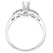 14K White Gold Qpid .33 Ct Diamond Gallery Bridal Ring Set