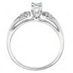 14K White Gold Qpid .33 Ct Diamond Bridal Horseshoe Ring Set