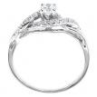 14K White Gold Qpid .50 Ct Diamond Bridal Flowing Ring Set