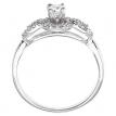 14K White Gold Qpid .50 Ct Diamond Halo Bridal Ring Set