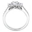 14K White Gold Qpid 1.13 Ct Diamond Three Stone Bridal Ring Set