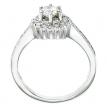 14K White Gold Qpid .68 Ct Diamond Cluster Bridal Ring Set