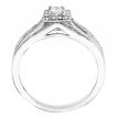 14K White Gold .47 Ct Diamond Princess Halo Bridal Ring Set