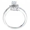 14K White Gold Qpid .42 Ct Diamond Bypass Halo Bridal Ring Set