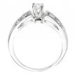 14K White Gold Qpid .35 Ct Diamond Cathedral Bridal Ring Set