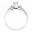14K White Gold Qpid .25 Ct Diamond Triangle Bridal Ring Set