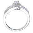 14K White Gold Qpid .82 Ct Diamond Double Row Halo Bridal Ring Set