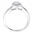 14K White Gold Qpid .41 Ct Diamond Round Halo Bridal Ring Set