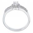 14K White Gold Qpid .44 Ct Diamond Halo Bridal Ring Set