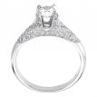 14K White Gold Qpid .96 Ct Diamond Pave Bridal Ring Set