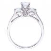 14K White Gold Qpid .68 Ct Diamond Three Stone Bridal Ring Set