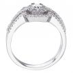 14K White Gold Qpid .73 Ct Diamond Square Halo Bridal Ring Set