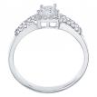 14K White Gold Qpid .53 Ct Diamond Princess Two Row Bridal Ring Set