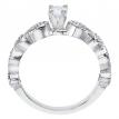 14K White Gold Qpid .60 Ct Diamond Beaded Bridal Ring Set