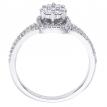 14K White Gold QPid .61 Ct Diamond Halo Bridal Ring Set