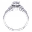 14K White Gold Qpid .68 Ct Diamond Halo Bridal Ring Set