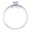 14K White Gold Qpid .28 Ct Diamond Illusion Bridal Ring Set