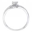 14K White Gold Qpid .26 Ct Diamond Bridal Ring Set