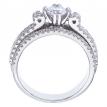 14K White Gold Qpid 1.11 Ct Diamond Four Row Bridal Ring Set