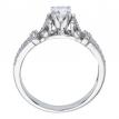 14K White Gold Qpid .66 Ct Diamond Antique Bridal Ring Set