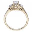 14K Yellow Gold Qpid .95 Ct Diamond Three Stone Bridal Ring Set