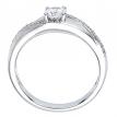 14K White Gold Qpid .57 Ct Diamond Satin Finish Bridal Ring Set