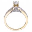 14K Yellow Gold Qpid .75 Ct Diamond Bridal Ring Set