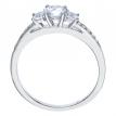 14K White Gold Qpid .66 Ct Diamond Three Stone Bridal Ring Set