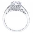 14K White Gold Qpid .89 Ct Diamond Princess Halo Bridal Ring Set