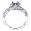 14K White Gold Qpid .68 Ct Halo Semi Mount Bridal Ring Set