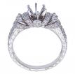 14K White Gold Qpid .59 Ct Diamond Bold Semi Mount Bridal Ring Set