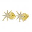 14K Yellow Gold Diamond Starburst Earrings