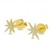 14K Yellow Gold Diamond Starburst Earrings