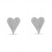 14K White Gold Small Diamond Heart Post Earrings