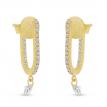 14K Yellow Gold Dashing Diamond Hook Earrings