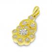 14K Yellow Gold Diamond Flower Pendant