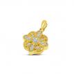 14K Yellow Gold Diamond Millgrain Floral Pendant